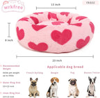Dog Beds for Small Dogs Pink Princess Round Calming Anti Anxiety Doggie Bed Small Cute Puppy Bed 23 Inch