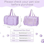 PETSFIT Soft-Sided Cat Carriers & Car Seats with Patent Safe Buckles, Clip-On Harness，19"x12"x12" Pet Travel Carrier - 20 lbs Capacity (Purple)