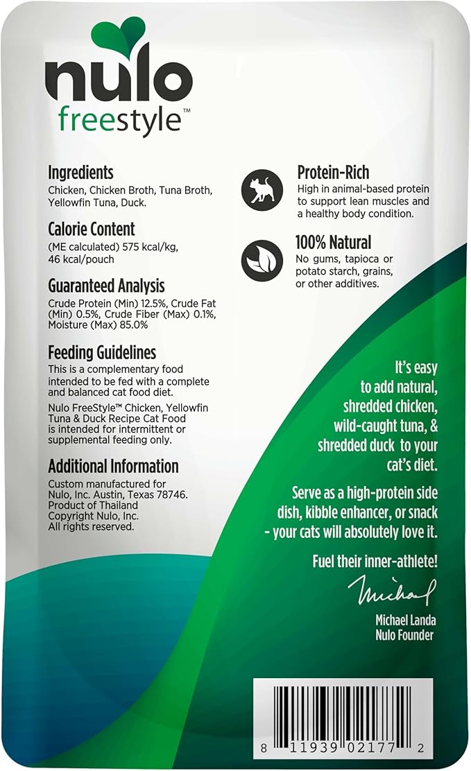 Nulo Freestyle Cat & Kitten Wet Cat Food Pouch, Premium All Natural Grain-Free Soft Cat Food Topper with Amino Acids for Heart Health and High Animal-Based Protein