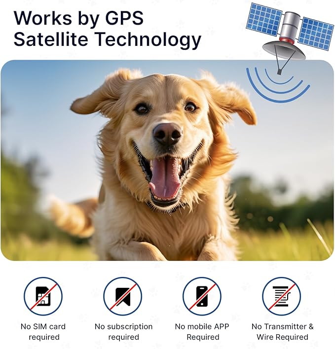 My Pet Command GPS Dog Collar Fence System New Generation Wireless Perimeter Fence for Dogs Containment System Boundary Easy Setup Outdoor Fence Waterproof Rechargeable with Training Whistle