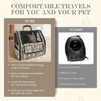 Camouflage Foldable Cat Backpack Carrier, Airline-Friendly, Cat Hiking Backpack Ventilated for Travel, Safety Tether Clip, 600D Oxford Fabric (Small Dogs/Cats)
