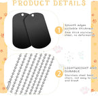 20 Pieces Military Dog Tags Set Including 10 Stainless Steel Army Blank Dog Tags 10 Steel Chains Personalized Pet Oval Pendant Necklaces for Stamping Engraving DIY Halloween Craft(Black)
