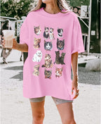 Oversized Cat Shirt Cute Graphic Tees for Women Y2k Funny Tshirts Baggy Aesthetic Shirts Cat Lover Gifts Kawaii Tops