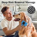 3PCS Dog Grooming Kit - Deshedding Brush, Slicker Brush, Bath Brush and Comb for Pet Supplies (Blue Black)