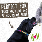 HuggleHounds Plush Dog Toy - Fuzzy Dog Toy, Squeaky Soft Fleece, Interactive Durable Stuffed, for Small and Large Breeds with Squeaker - Feller Squirrel, Small