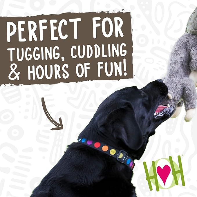 HuggleHounds Plush Dog Toy - Fuzzy Dog Toy, Squeaky Soft Fleece, Interactive Durable Stuffed, for Small and Large Breeds with Squeaker - Feller Squirrel, Small