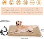 INVENHO Extra Large Pet Heating Pad, Adjustable Temperature Waterproof Dog Cat Heating Pad with Timer, Electric Pet Heated Mat
