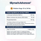 Liver Health Supplement for Medium Dogs - Milk Thistle for Dogs Liver Support with S-Adenosylmethionine (Same) & Silybin - 30 Tablets