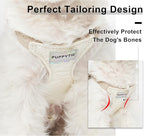 Puppytie No Pull Dog Harness with Multifunction Dog Leash,Soft Adjustable No Choke Escape Proof Pet Harness Vest for Medium Dogs,Glossy Pearl White,M