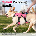 rabbitgoo Escape Proof Dog Harness, Soft Padded Full Body Pet Harness, Reflective Adjustable No Pull Vest with Lift Handle and Leash Clip for Large Dogs Walking Hiking Training, M, Pink