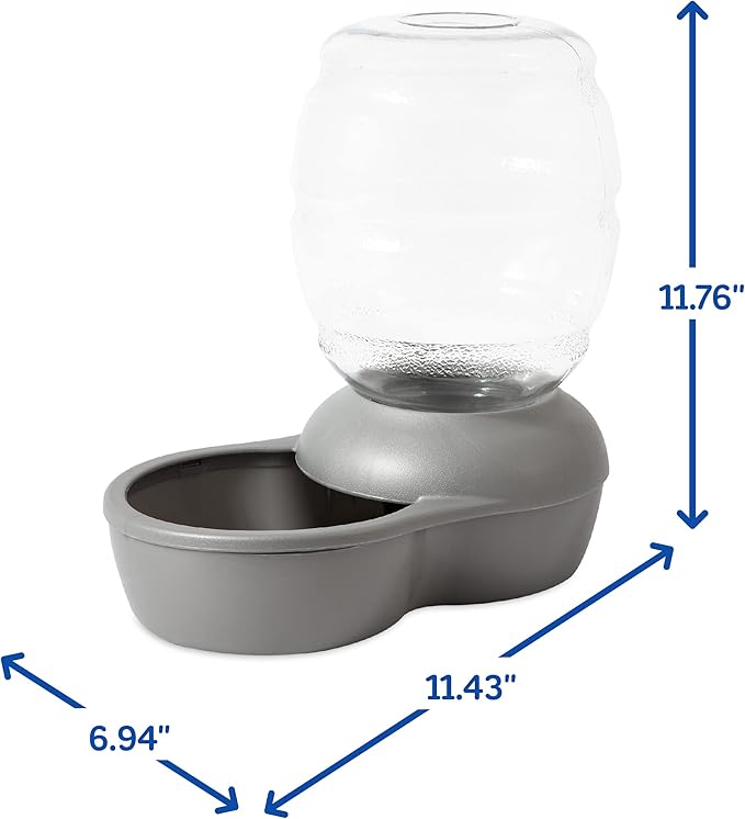 Petmate Replendish Automatic Gravity Waterer for Cats and Dogs, BPA-Free, No Batteries Required, Includes Charcoal Filter, 1 Gallon, Made in USA