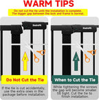 29.5"-40.5" Baby Gate with Cat Door for Stairs & Doorways - No Drilling, Easy Install 30.5" Tall, Auto-Close Metal Gate, Pressure Mounted - Indoor Gate for Cats and Pets, Black