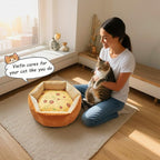 Cute Cat Beds Kitten Beds, Soft Small Dog Beds, Washable Pet Beds for Puppy and Kitty, Funny Pizza Shape, 20 Inch