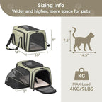 Petsfit Expandable Rabbit Carrier Small Cat Carrier Airline Approved, 16X10X9 Inches Soft-Sided Portable Small Animal Travel Bag for Kitten/Puppy/Bunny/Guinea Pig
