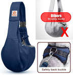 Tomkas Small Dog Sling Carrier - Zipper Pocket & Adjustable Strap - for 3-10 lbs Pets(Dark Blue)