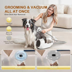 Dog Grooming Vacuum, Dog Grooming Kit with Pet Clipper Nail Grinder, 3 Suction Modes Dog Brush Vacuum with 6 Pet Grooming Tools (Coffee)