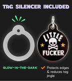 Personalized QR Code Dog Tags - Choose from 25+ Tag Designs - QR Code Links to Your Profile - Unique, Cute, Funny, Sassy Pet ID Tag (Little F*cker, Large (1.25 inch))