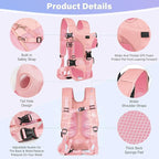 YUDODO Front Pet Carrier Backpack for Small Dogs and Cats, Secure and Breathable Mesh, Ergonomic Support, Adjustable for Walking, Hiking, or Travel (Pink M)