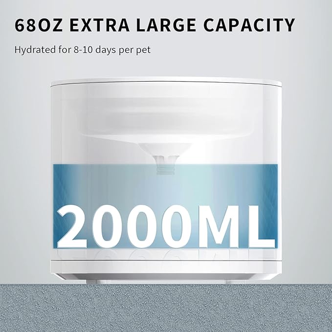 PETKIT EVERSWEET Solo 2 Cat Water Fountain with Wireless Pump, Ultra Quiet 70oz/2L Pet Water Fountain for Cats and Dogs Inside, 3 Working Modes, Visualization Window, App Control