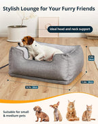 Heated Cat Bed Indoor, Heated Pet Bed with Adjustable Temperature & Timer, Pet Heating Pad for Kittens, Puppies, Dogs, Cats in Winter, UL & FCC Certified