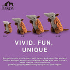 Hollypet Plush Dog Squeaky Toy Stuffed Armadillo Animal Pet Puppy Chew Toys with Clean Teeth for Small Medium Large All Breed Sizes Dogs, Tangerine, 8 in