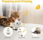 Gigwi Interactive Cat Toys for Indoor Cats, Flapping and Chirping Catnip Toys for Cat Exercise, Automatic Cat Toy with Beating Wings & Real Feather Tail, Rechargeable Cat Kicker Toy Prince