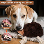 Dog Squeaky Toys for Dogs - Hedgehog Mop Plush Interactive Rope Toy, Durable Chew Toy with Squeaker and Crinkle for Small to Large Dogs, Tug of War Pet Toy for Puppies & Aggressive Chewers