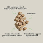 Open Farm, Kitty Cubes, Freeze Dried Raw Cat Treats, Grain-Free, High-Protein Cat Treat with Probiotics, Omega Fatty Acids & Superfoods, Chicken & Turkey Recipe, 1.5oz Bag