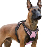 rabbitgoo Dog Harness for Large, No Pull Pet Harness with 3 Buckles, Adjustable Soft Padded Vest with Control Handle, Walking Reflective Pet Vest for Extra Large Dogs, Pink, XL