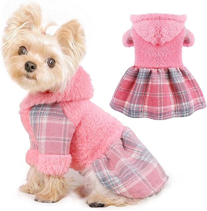 Dog Hoodie Dog Sweater Puppy Clothes for Small Dogs Boy Girl Pet Hoodies for Dogs Cold Weather Doggie Coats Fall Doggy Sweatshirt for Chihuahua Yorkie Cat Sweater Costumes, M, Pink