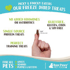 Raw Paws Freeze-Dried Pet Food for Dogs & Cats- Rabbit Recipe, 4-oz - USA Raw Dog Treats for Training - Cat and Dog Treats - 100% Rabbit Meat, No Added Hormones or Antibiotics