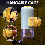 Pet Standing Water Dispenser Cat Dog Standing Ceramic Bowl Automatically Feeding Water Height Adjustable Detachable Pole (Grey, Large)