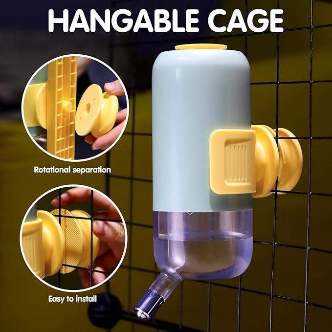 Pet Standing Water Dispenser Cat Dog Standing Ceramic Bowl Automatically Feeding Water Height Adjustable Detachable Pole (Grey, Large)