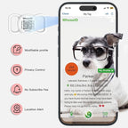 QR Code Dog Tag with NFC, Personalized Pet ID Tag, Silent Silicone Dog Tag, Modifiable Pet Online Profile, Multiple Emergency Contact, Scan QR Code Send GPS Location Email (Regular, White)