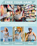 Dog Carrier Sling for Small Dogs and Cats(0 to 12 lbs), Puppy Sling Carrier with Adjustable Strap, Travel Safety Harness, Hands-Free Pet Carring Holder Travel Bag for Outdoor, Gray