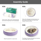 Love's cabin Round Donut Cat and Dog Cushion Bed, 20in Pet Bed for Cats or Small Dogs, Anti-Slip & Water-Resistant Bottom, Soft Durable Fabric Pet beds, Washable Luxury Cat Dog Bed Lavender Stripe