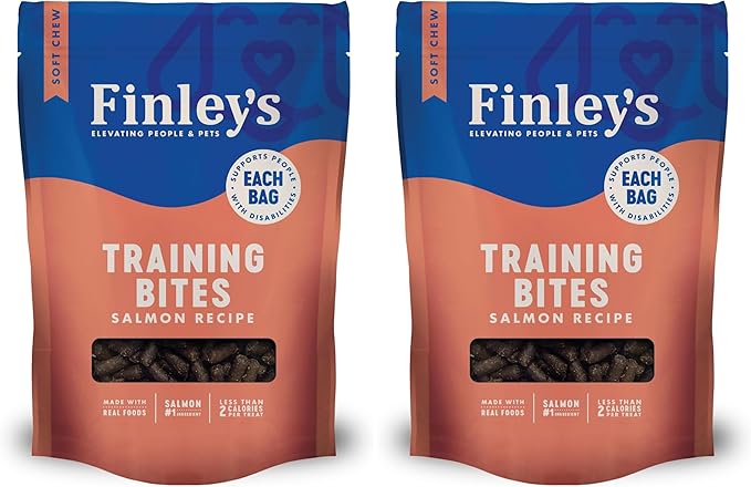 Finley's Salmon Training Bites, Low Calorie, All Natural Soft Chew Dog Treats, 16 Ounce (Pack of 2)