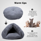 Self Warming Plush Pet Bed Cat Cave Pet Tent Cave Bed Cozy Cat Sleeping Bag Snooze Mat for Winter Pets Cats Small Dogs Puppies and Kittens