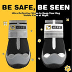 Hcpet Dog Shoes for Large Dogs, Waterproof Dog Booties for Small Medium Dogs, Anti-Slip Dog Boots & Paw Protectors for Hot Pavement Winter Snow Hiking with Reflective Straps Black Size 1