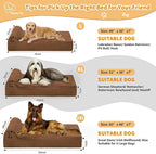 Orthopedic Dog Beds for Large Dogs, 7" Memory Foam Dog Beds with Waterproof Liner, Chew Proof Microsuede Cover, Removable and Washable, Nonskid Bottom, 52"x36" XL Brown