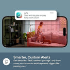 Luna 2K Indoor Cameras for Home Security, 2.4GHz & 5GHz WiFi, 360-Degree Pan-Tilt, Built-in Spotlight, Human Auto Tracking, Siren, Pet/Dog/Baby Camera with Phone app, White (2025 Upgrade Version)