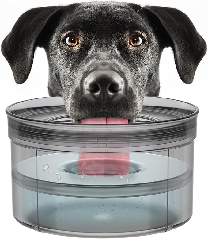 1Gallon No Spill Dog Water Bowl-3.8L Large Capacity, BPA-Free, Anti-Splash & Anti-Digging Design with Non-Slip Base, for Messy Drinkers