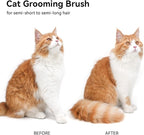 Aumuca Cat Brush for Shedding, Cat Brushes for Indoor Cats, Cat Brush for Long or Short Haired Cats, Cat Hair Brush Cat Grooming Deshedding Brush for Dog Kitten Horse Massage Removes Loose Fur, White