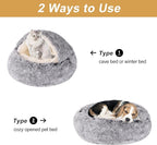 Dog Beds for Small Dogs, Cat Bed Cave, Washable Cute Cat Bed, Cozy Nook Pet Bed for Dogs or Cats, Anti-Slip Puppy Bed Fits up to 12 lbs Pets(Grey, 20" x 20")
