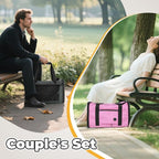 YUDODO 2 Packs 25 lbs Lightproof Soft Sided Cat Carrier for Large Cat & Small Dog Airline Approved Travel Puppy Carriers with Side Pockets & Reflective Mesh, Foldable Portable for Car Grey Green+Pink