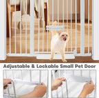 37 Inch Tall Baby Gate with Small Cat Door, Adjustable 29.55" and 46.06", Auto Close Safety Child Gate for Stairs, Doorway, House, Pressure Mounted