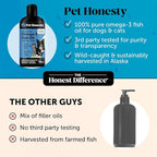 Omega 3 Fish Oil for Cats & Dogs (16oz), Wild Caught Omega 3 Fish Oil for Dogs Skin and Coat Supplement, Supports Shedding, Skin & Coat, Immunity, Joint, Brain & Heart, EPA + DHA