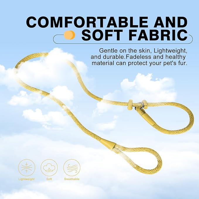 Lynxking Dog Leash Slip Lead Reflective Breathable Rope Comfortable Strong No Pull Slip On Pet Training Lead for Dogs