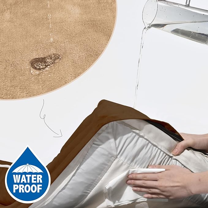 Comfort Expression Small Dog Beds Waterproof Orthopedic Foam Dog Sofa Beds for Medium Dogs Comfy Pet Bed with Washable Removable Cover & Non-Slip Bottom(Small,Brown)