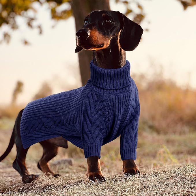 ASENKU XXL Dog Sweater for Extra Large Dogs,Pet Sweatshirt Apparel Turtleneck Pullover Winter Dog Outfits for Pitbull, Labrador Retriever(Royal Blue, 2XL)